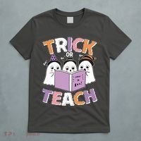 Cute Funny Trick Or Teach Reading Ghost T-Shirt thumb 5