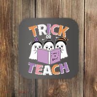 Cute Funny Trick Or Teach Reading Ghost Coaster thumb 0