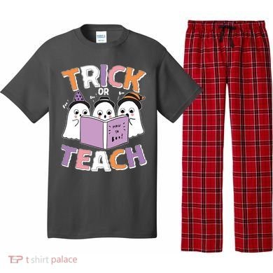 Cute Funny Trick Or Teach Reading Ghost Pajama Set