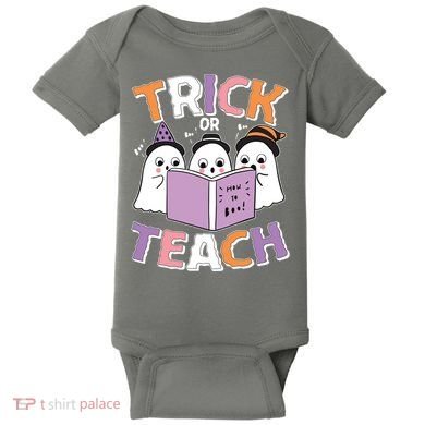Cute Funny Trick Or Teach Reading Ghost Baby Bodysuit