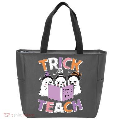 Cute Funny Trick Or Teach Reading Ghost Tote Bag