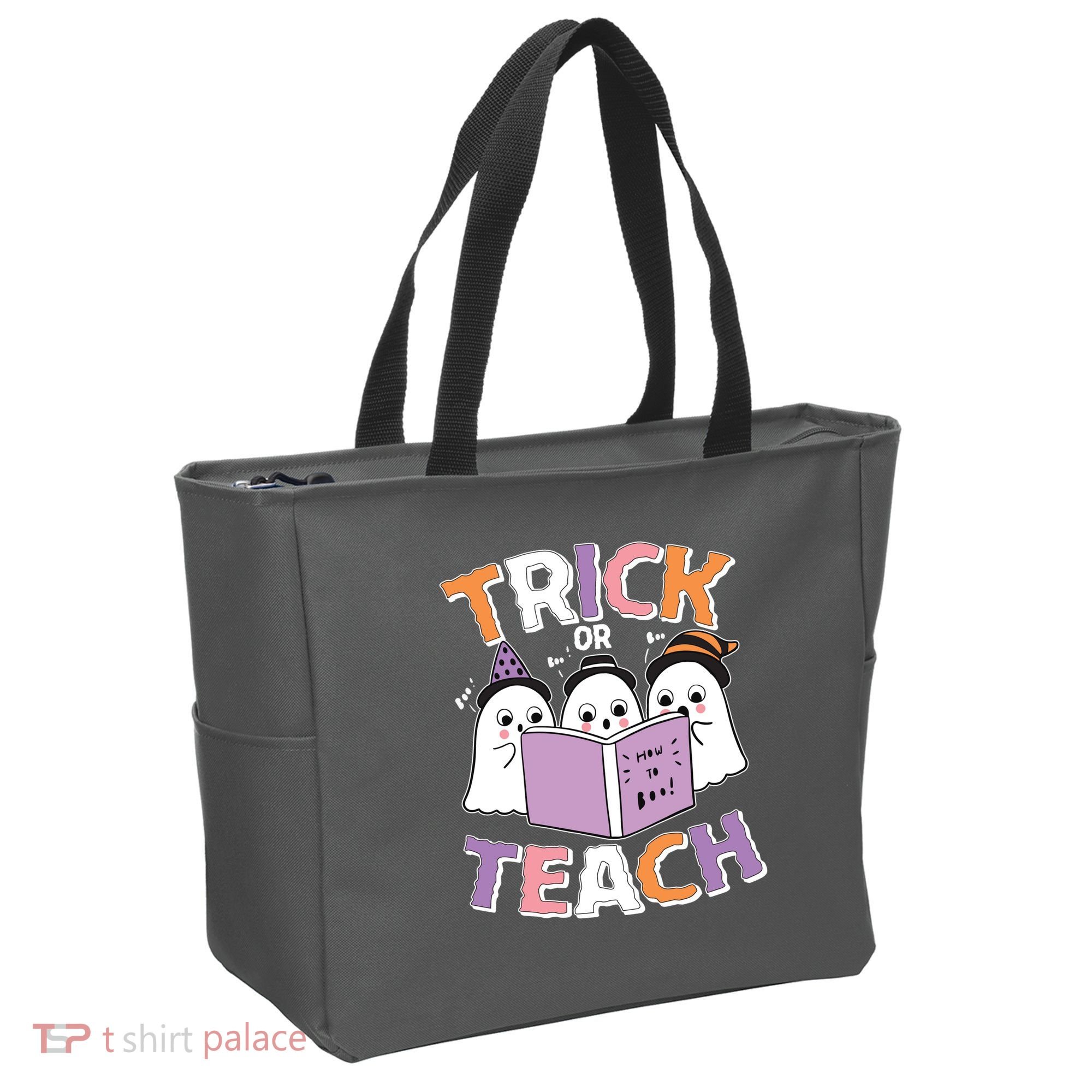Cute Funny Trick Or Teach Reading Ghost Tote Bag