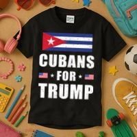 Cubans For Trump Cuban American Patriotic Kids T-Shirt thumb 3