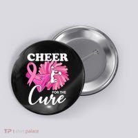 Cheer For The Cure Breast Cancer Awareness Button thumb 0