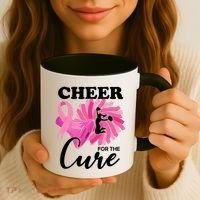 Cheer For The Cure Breast Cancer Awareness Coffee Mug thumb 3