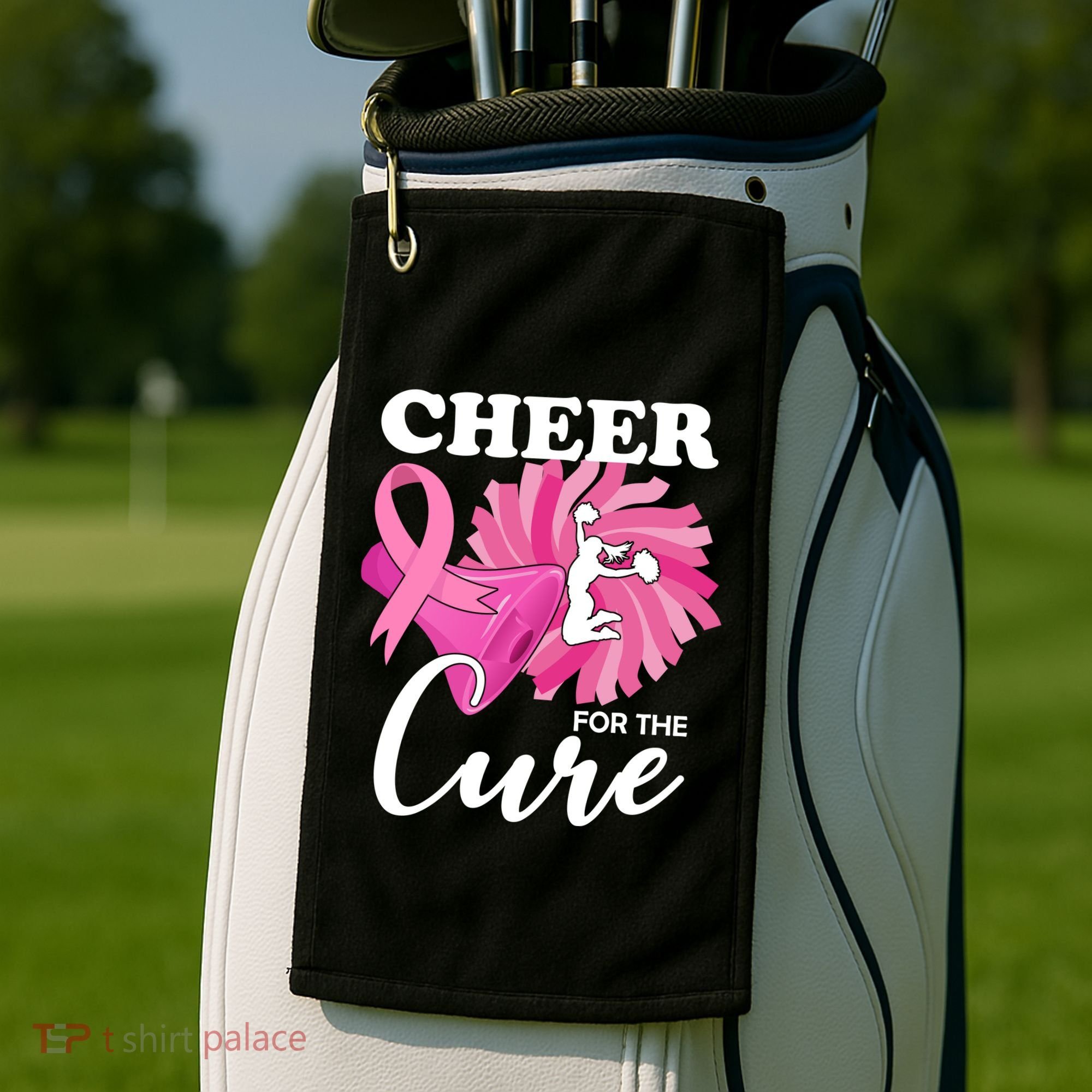 Cheer For The Cure Breast Cancer Awareness Golf Towel