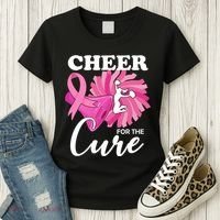 Cheer For The Cure Breast Cancer Awareness Women's T-Shirt thumb 3