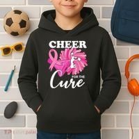 Cheer For The Cure Breast Cancer Awareness Kids Hoodie thumb 2