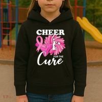 Cheer For The Cure Breast Cancer Awareness Kids Hoodie thumb 3
