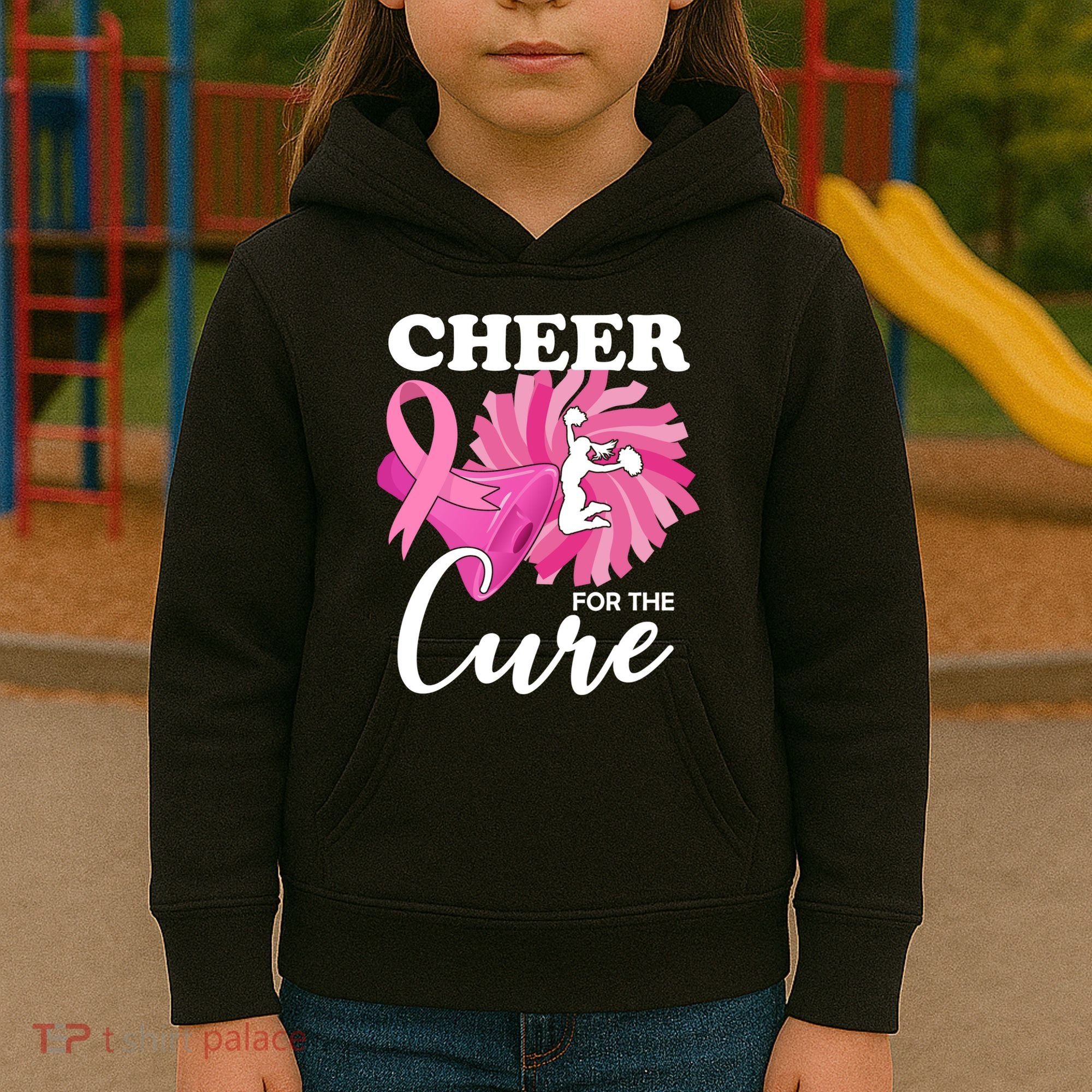 Cheer For The Cure Breast Cancer Awareness Kids Hoodie
