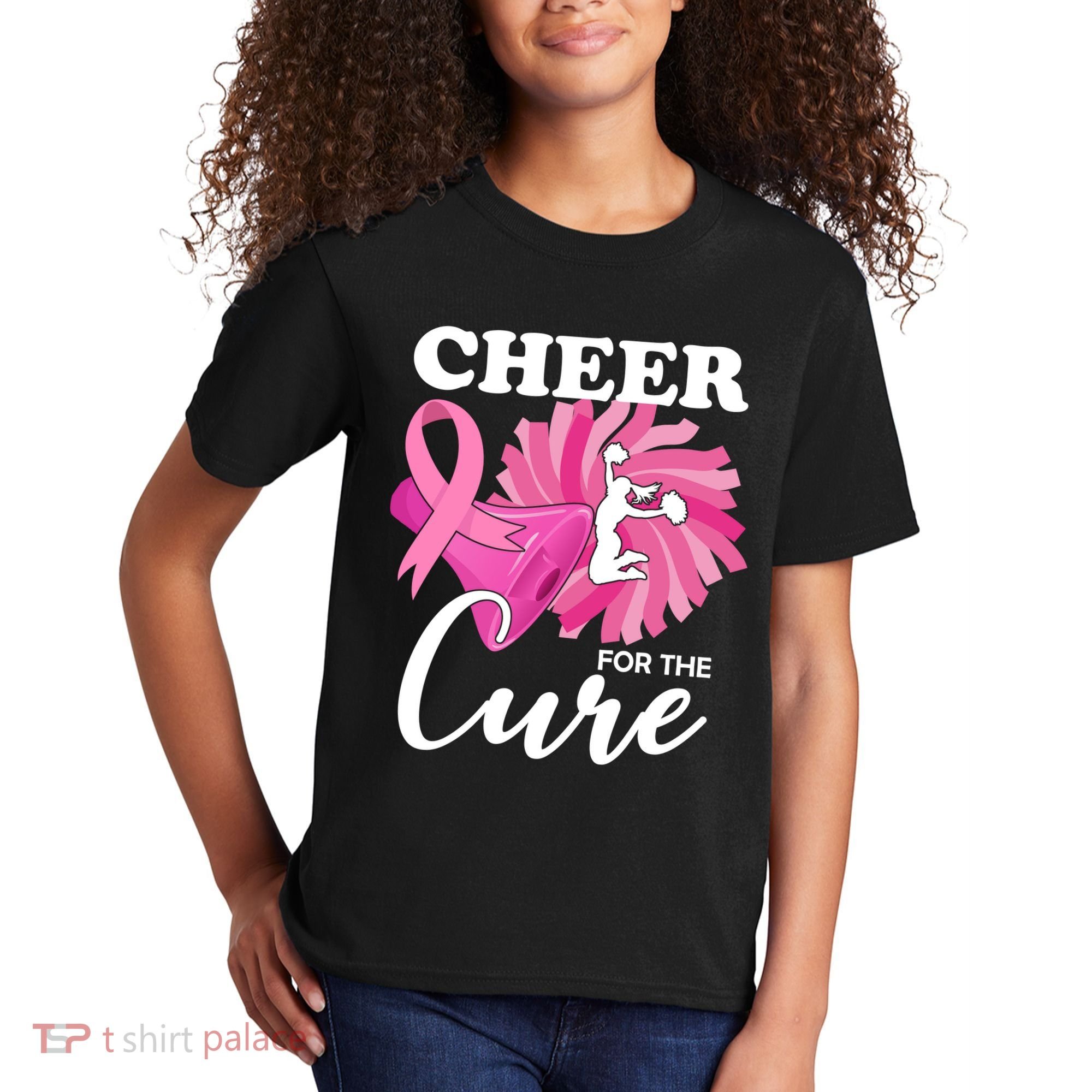 Cheer For The Cure Breast Cancer Awareness Kids T-Shirt