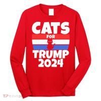 Cats For Trump 2024 Long Sleeve Shirt thumb 0