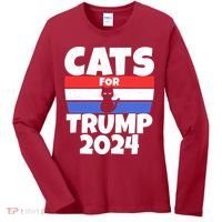 Cats For Trump 2024 Women's Long Sleeve Shirt thumb 0