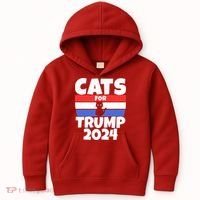Cats For Trump 2024 Kids Hoodie thumb 0