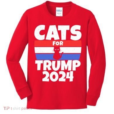 Cats For Trump 2024 Kids Long Sleeve Shirt