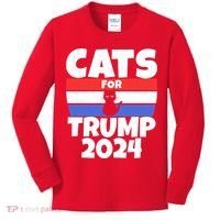 Cats For Trump 2024 Kids Long Sleeve Shirt thumb 0