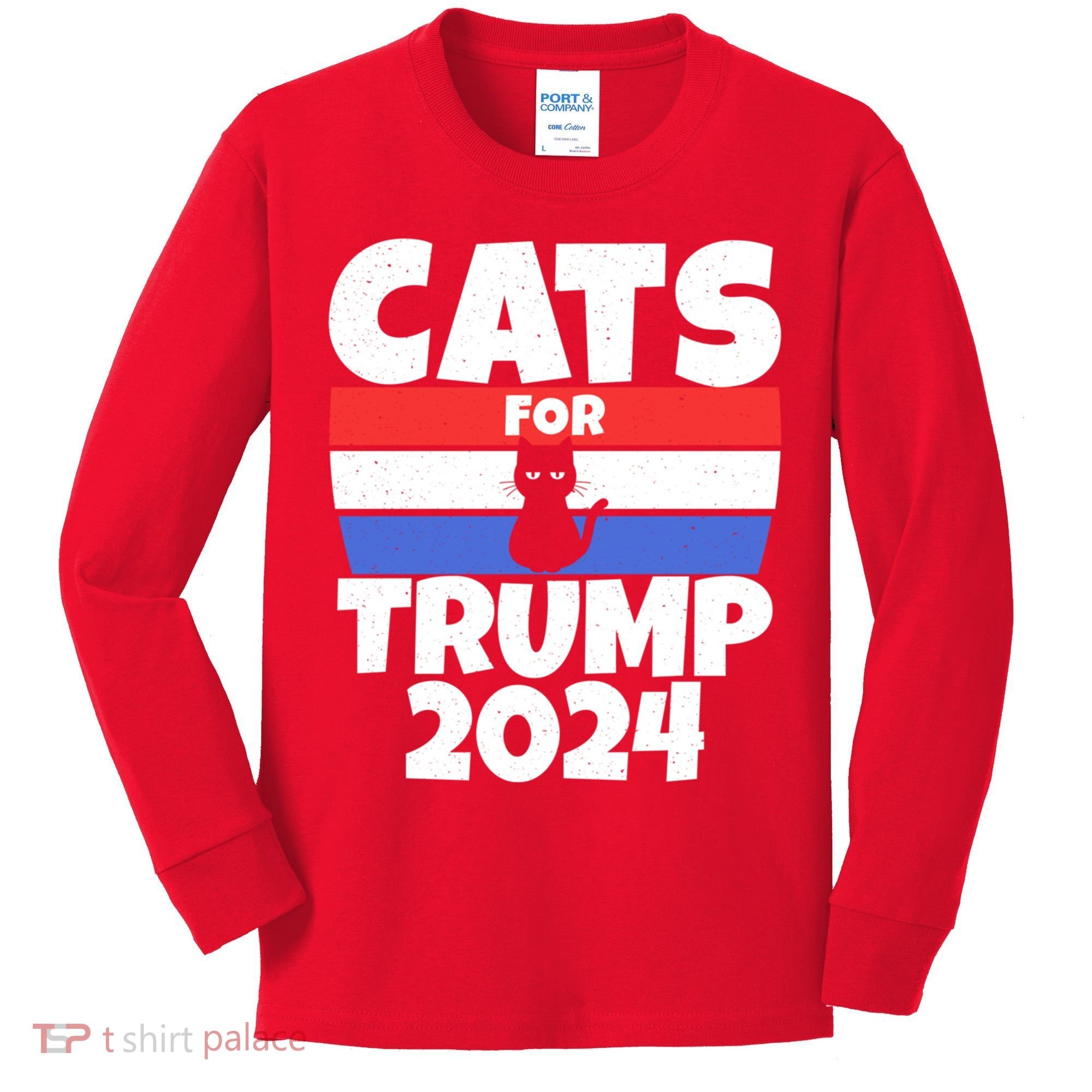Cats For Trump 2024 Kids Long Sleeve Shirt