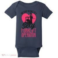 Certified Forklift Truck Operator Girlfriend My Heart Baby Bodysuit thumb 0