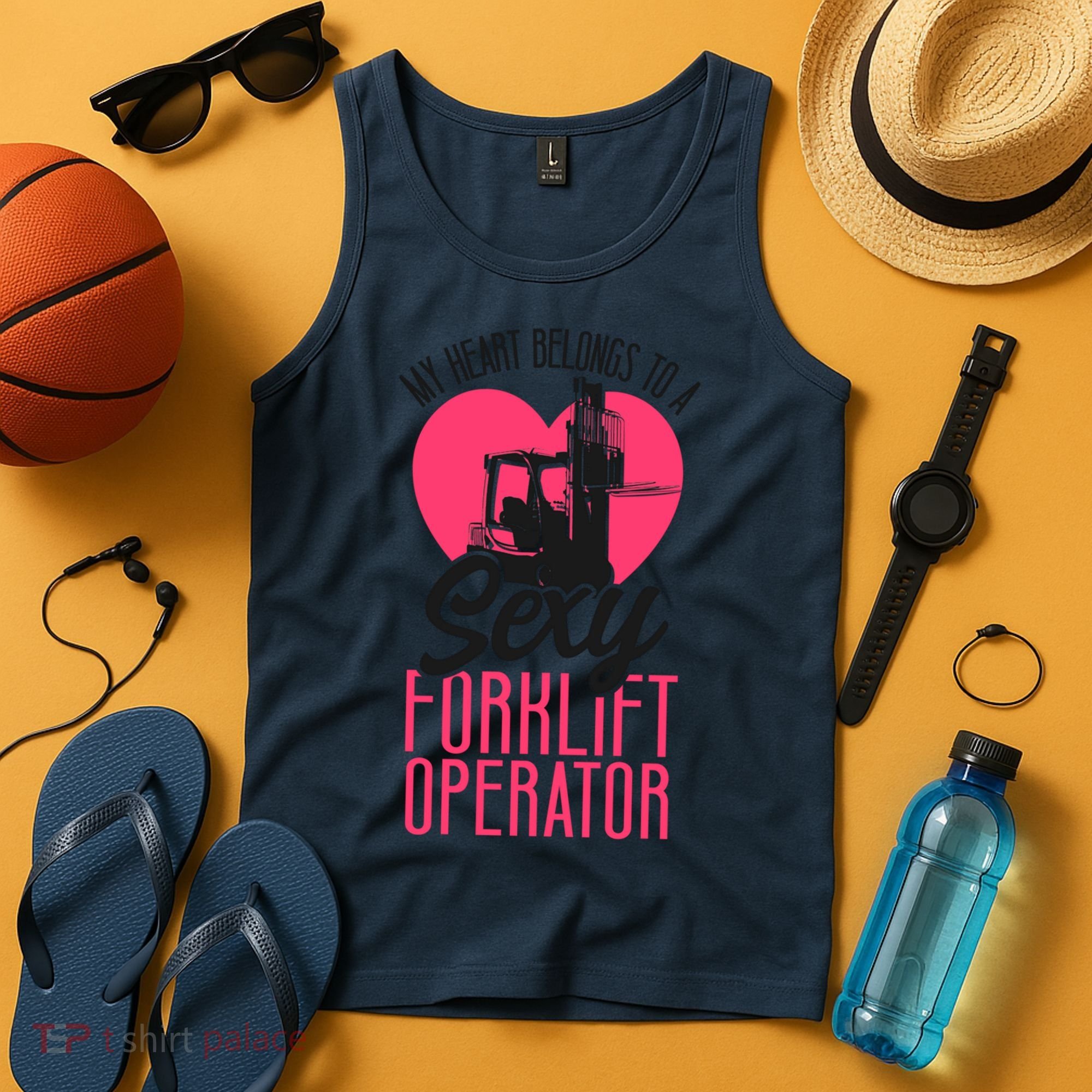 Certified Forklift Truck Operator Girlfriend My Heart Tank Top