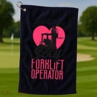 Certified Forklift Truck Operator Girlfriend My Heart Golf Towel thumb 1