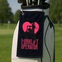 Certified Forklift Truck Operator Girlfriend My Heart Golf Towel thumb 2