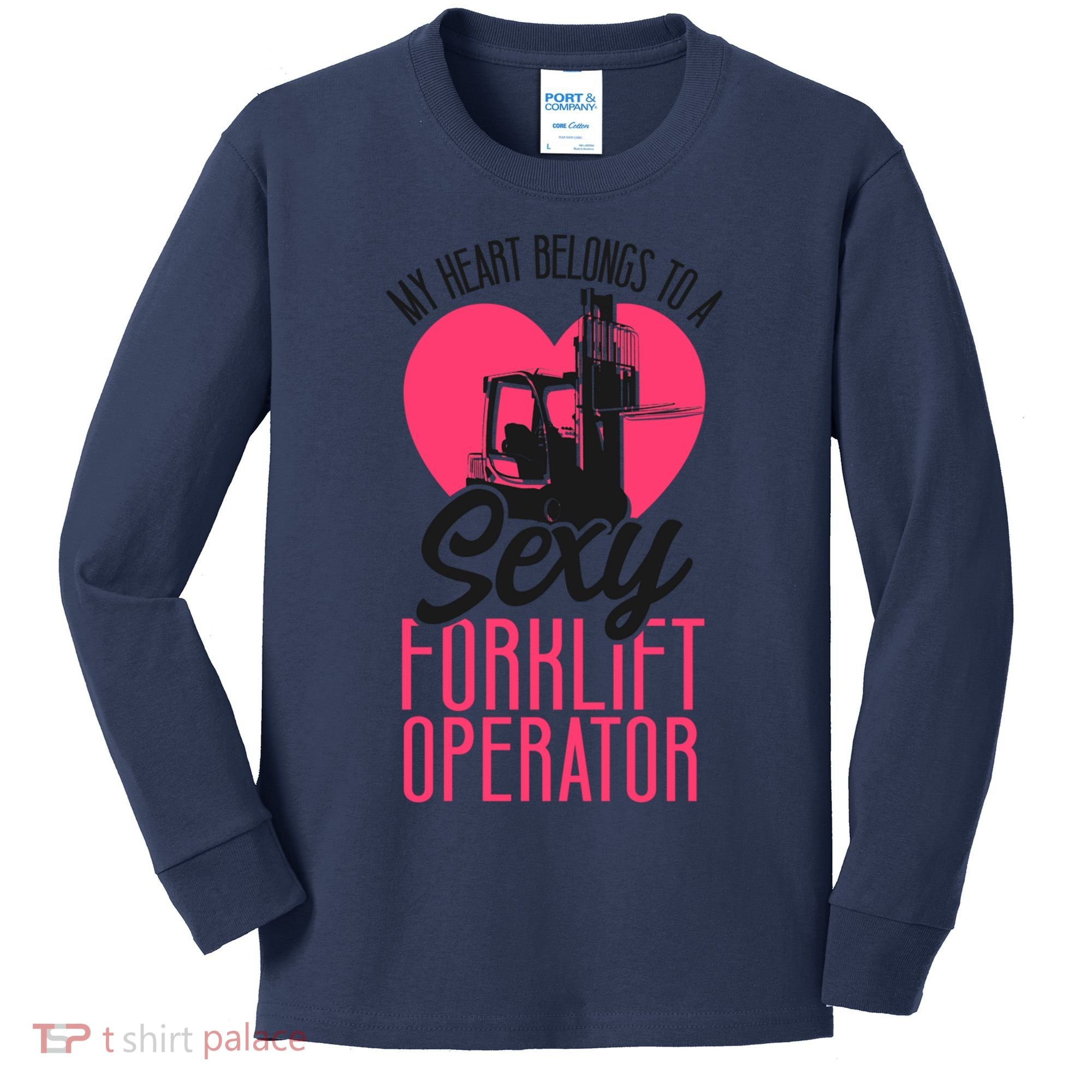 Certified Forklift Truck Operator Girlfriend My Heart Kids Long Sleeve Shirt