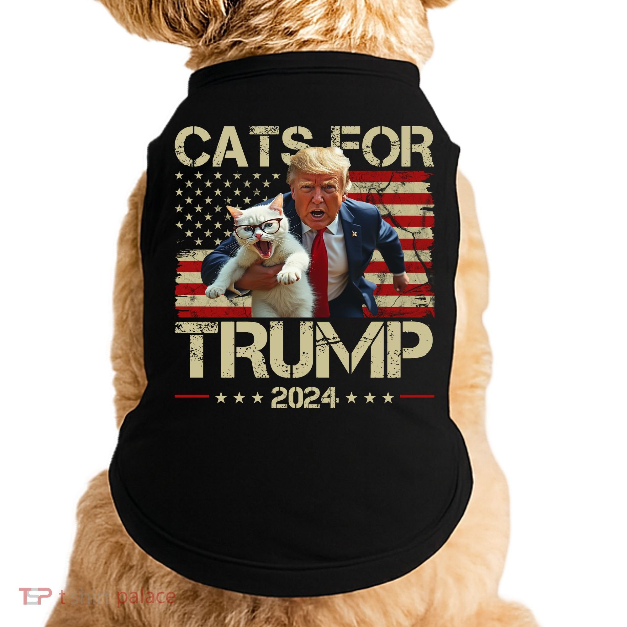 Cats For Trump 2024 Funny Vote Donald Trump Doggie Tank