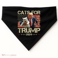 Cats For Trump 2024 Funny Vote Donald Trump USA-Made Doggie Bandana thumb 0