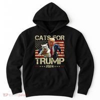 Cats For Trump 2024 Funny Vote Donald Trump Hoodie thumb 0