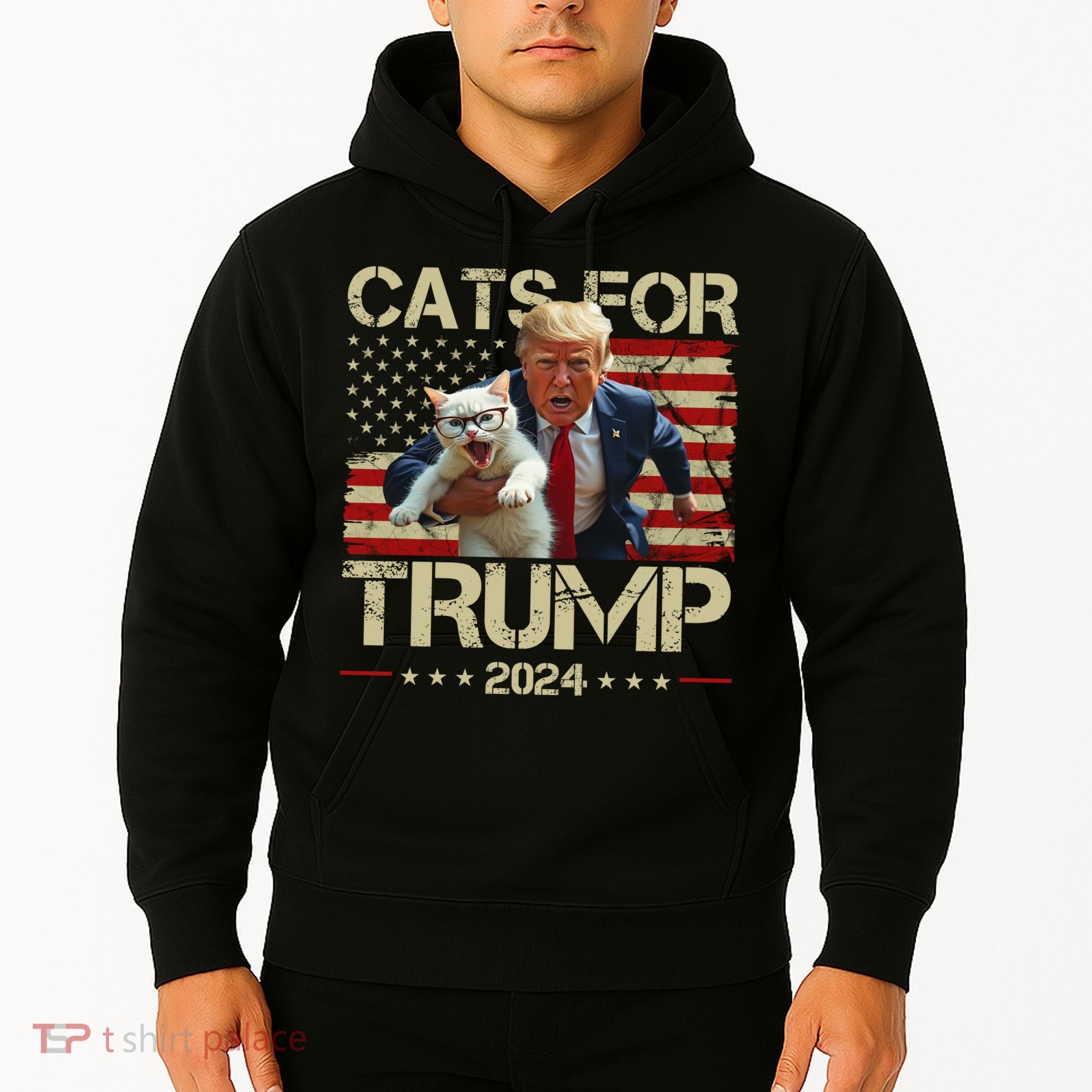 Cats For Trump 2024 Funny Vote Donald Trump Hoodie
