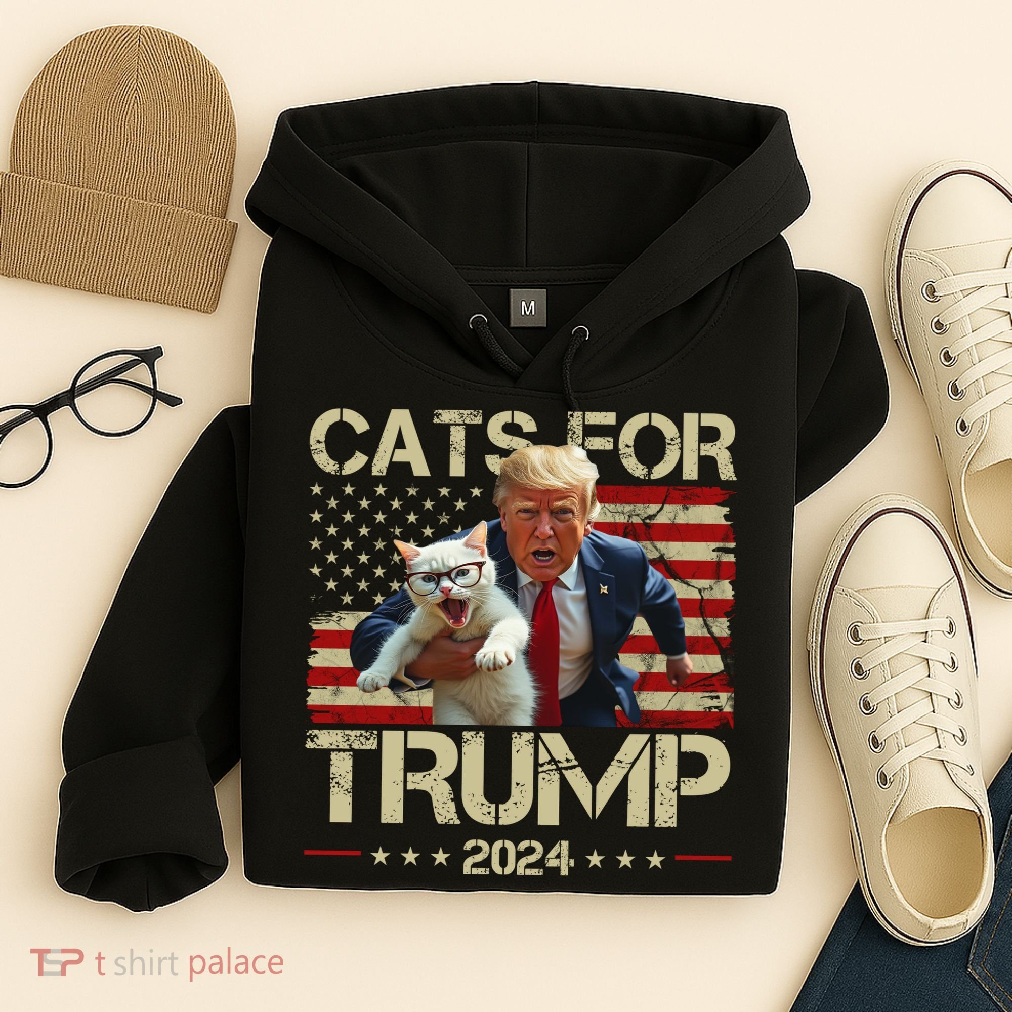 Cats For Trump 2024 Funny Vote Donald Trump Hoodie
