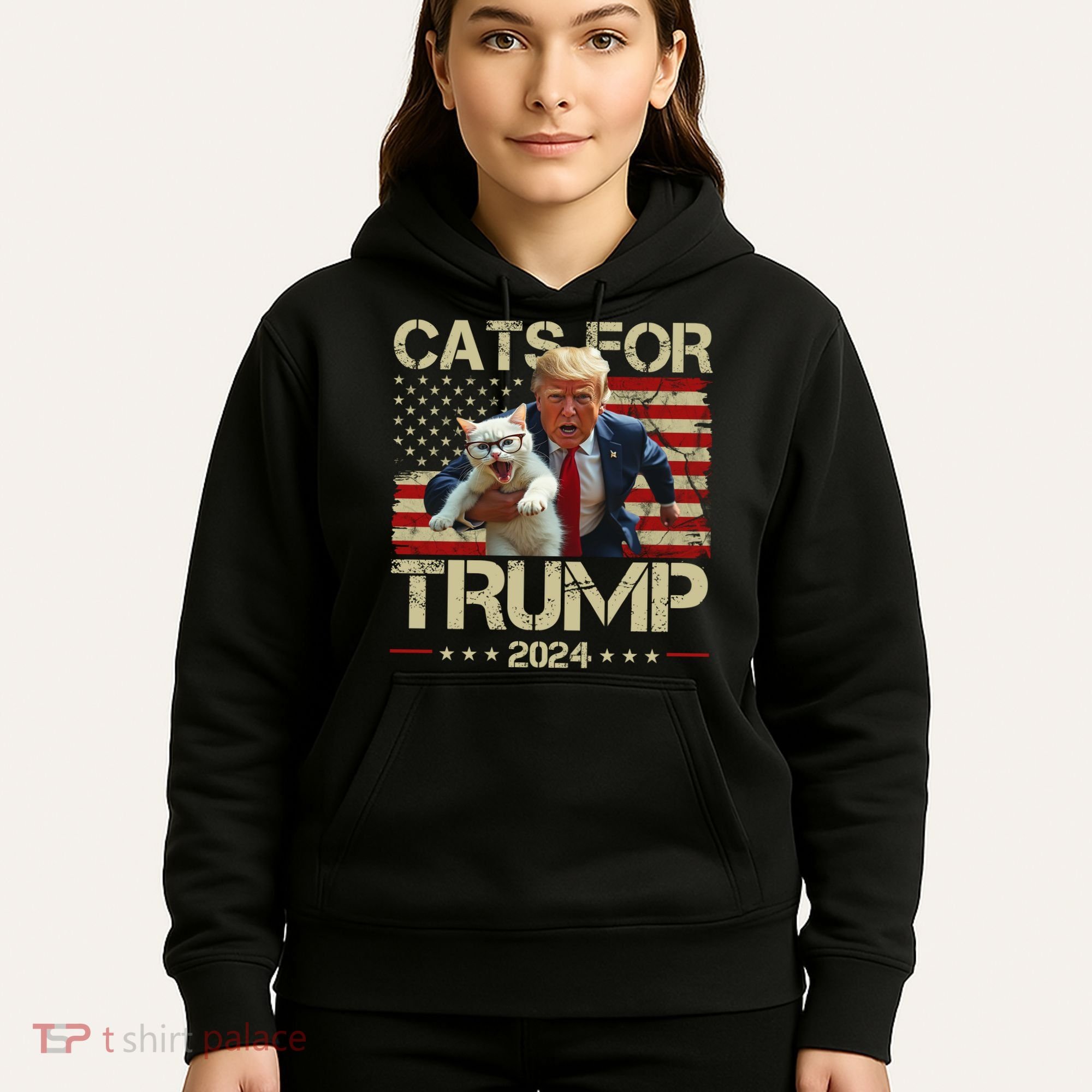 Cats For Trump 2024 Funny Vote Donald Trump Hoodie