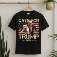 Cats For Trump 2024 Funny Vote Donald Trump T-Shirt thumb 2