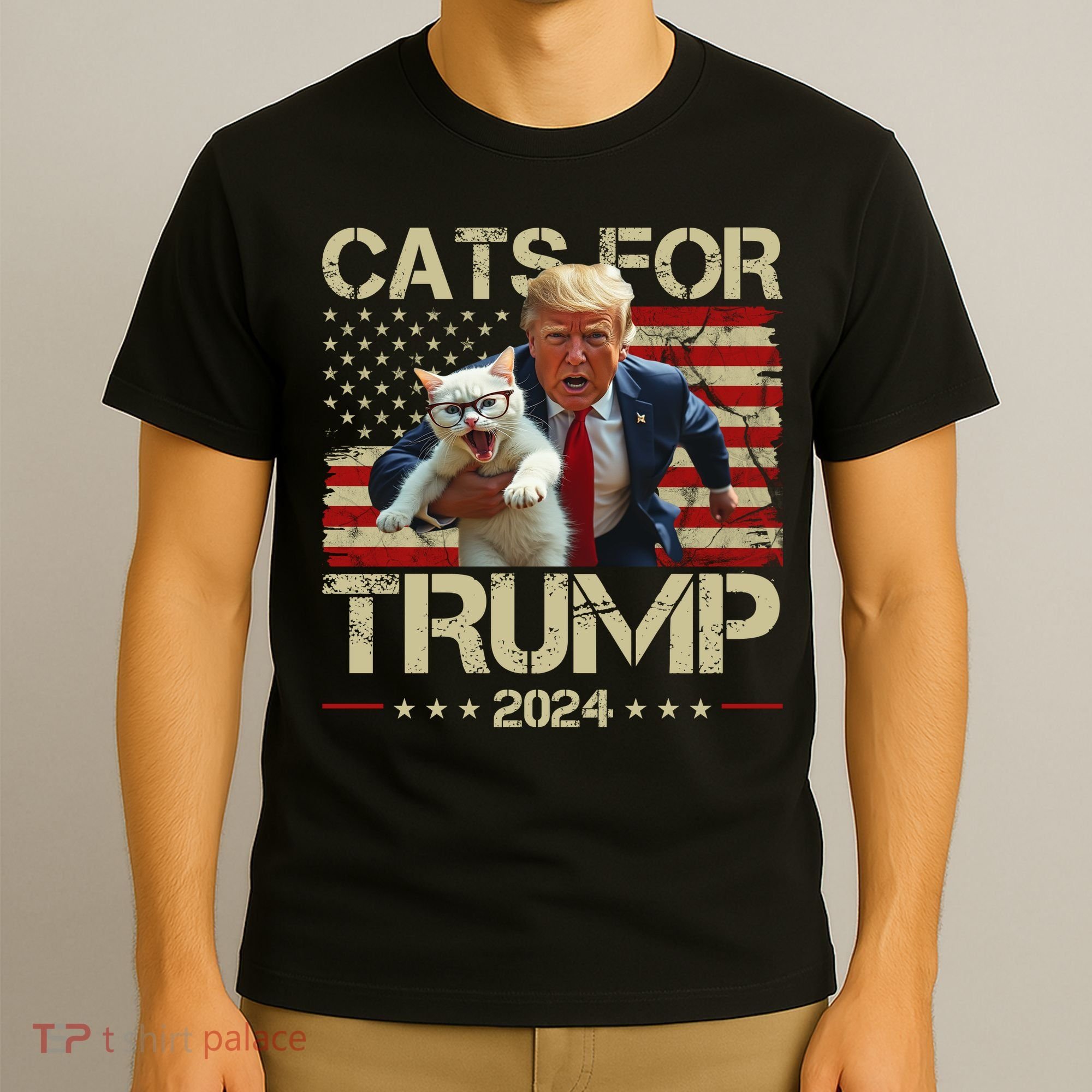 Cats For Trump 2024 Funny Vote Donald Trump T-Shirt
