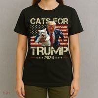 Cats For Trump 2024 Funny Vote Donald Trump T-Shirt thumb 4