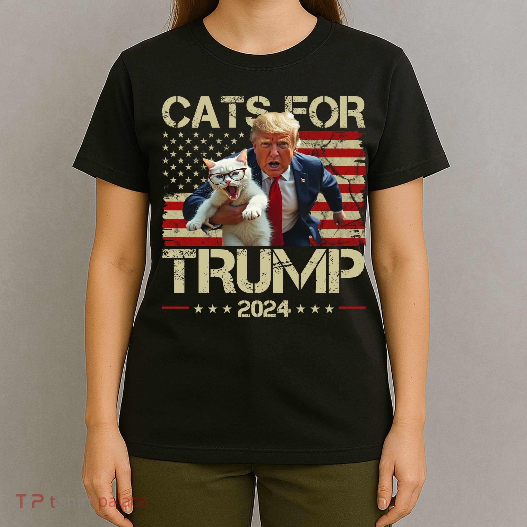 Cats For Trump 2024 Funny Vote Donald Trump T-Shirt