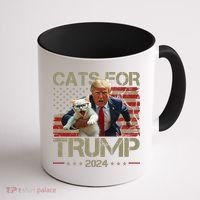 Cats For Trump 2024 Funny Vote Donald Trump Coffee Mug thumb 1