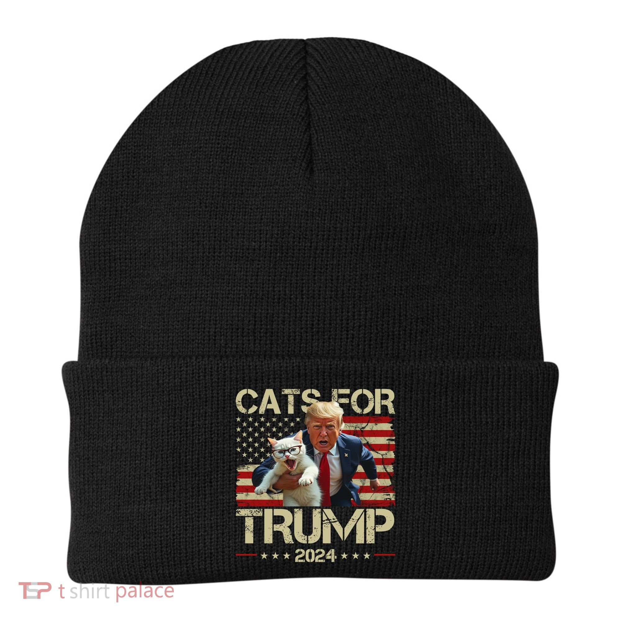 Cats For Trump 2024 Funny Vote Donald Trump Beanie