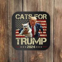 Cats For Trump 2024 Funny Vote Donald Trump Coaster thumb 0