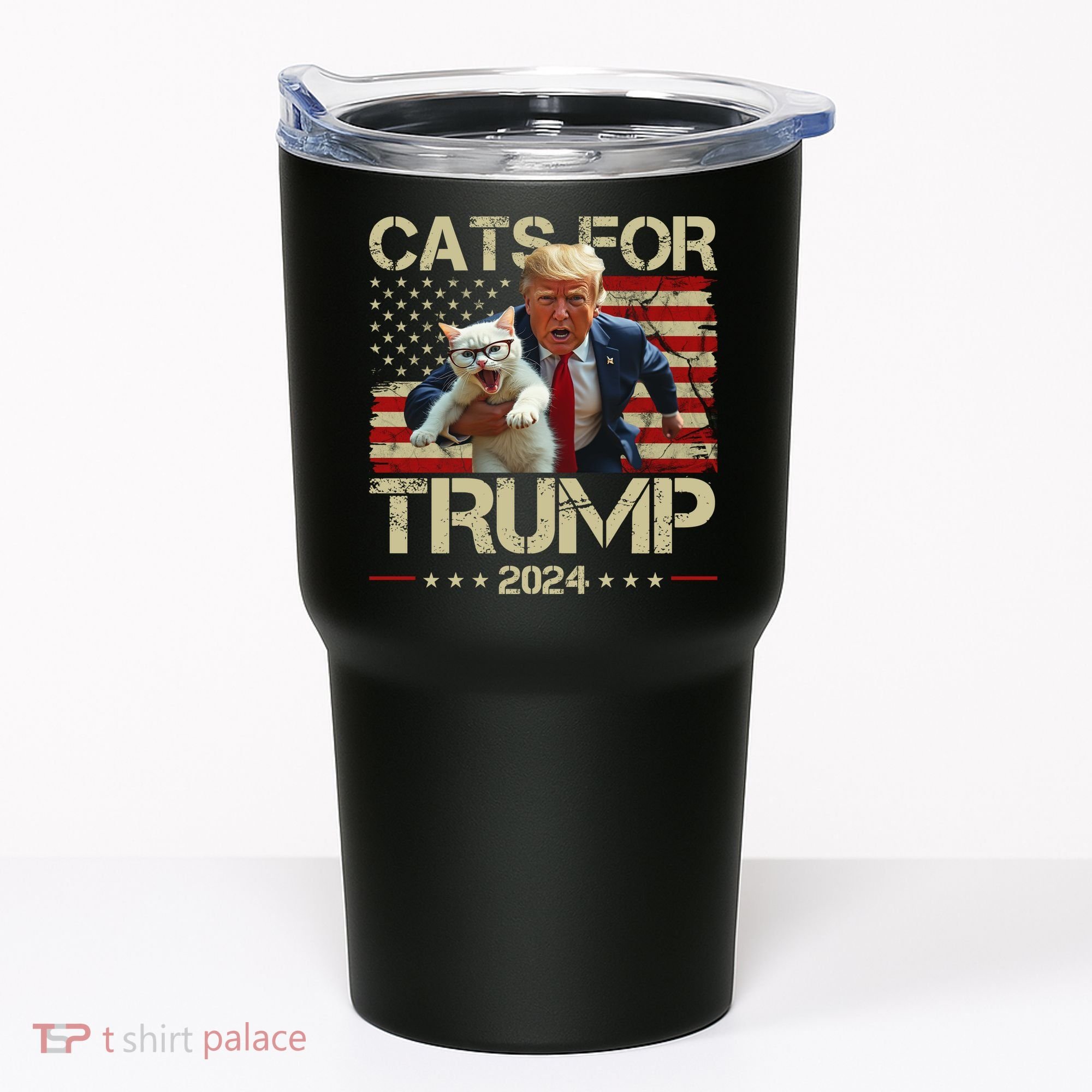 Cats For Trump 2024 Funny Vote Donald Trump Tumbler
