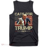 Cats For Trump 2024 Funny Vote Donald Trump Tank Top thumb 0
