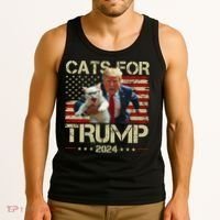 Cats For Trump 2024 Funny Vote Donald Trump Tank Top thumb 3