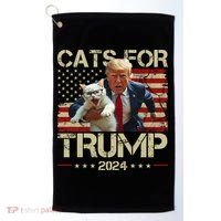 Cats For Trump 2024 Funny Vote Donald Trump Golf Towel thumb 0