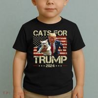 Cats For Trump 2024 Funny Vote Donald Trump Toddler T-Shirt thumb 2