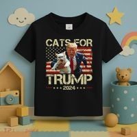 Cats For Trump 2024 Funny Vote Donald Trump Toddler T-Shirt thumb 3