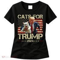 Cats For Trump 2024 Funny Vote Donald Trump Women's T-Shirt thumb 0