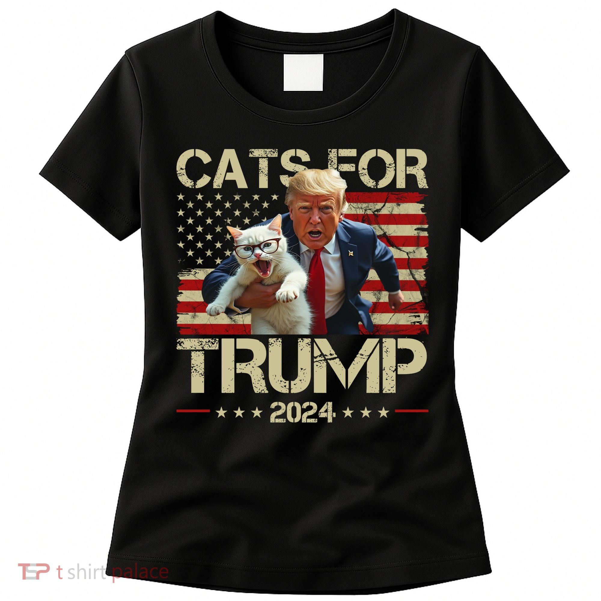 Cats For Trump 2024 Funny Vote Donald Trump Women's T-Shirt
