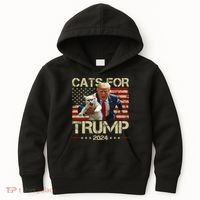 Cats For Trump 2024 Funny Vote Donald Trump Kids Hoodie thumb 0