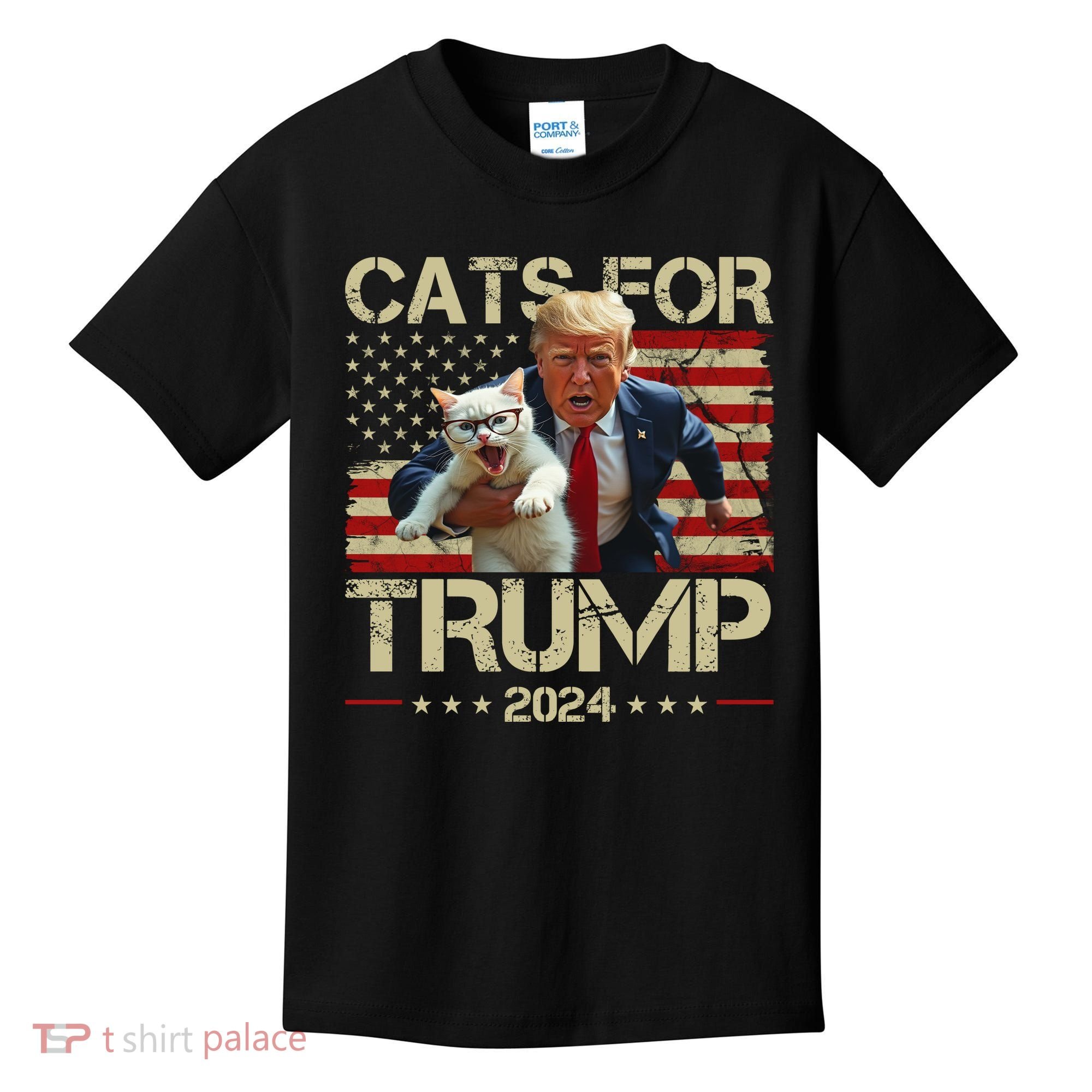 Cats For Trump 2024 Funny Vote Donald Trump Kids T-Shirt