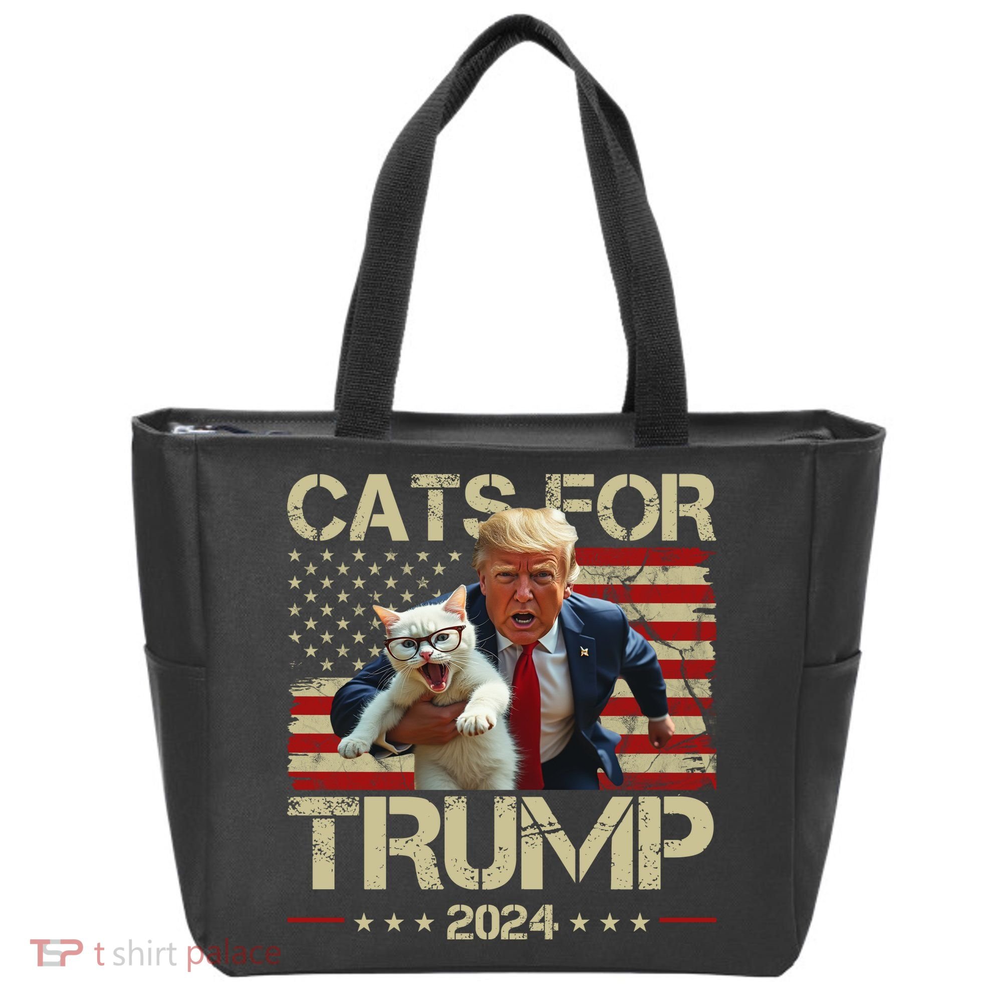 Cats For Trump 2024 Funny Vote Donald Trump Tote Bag